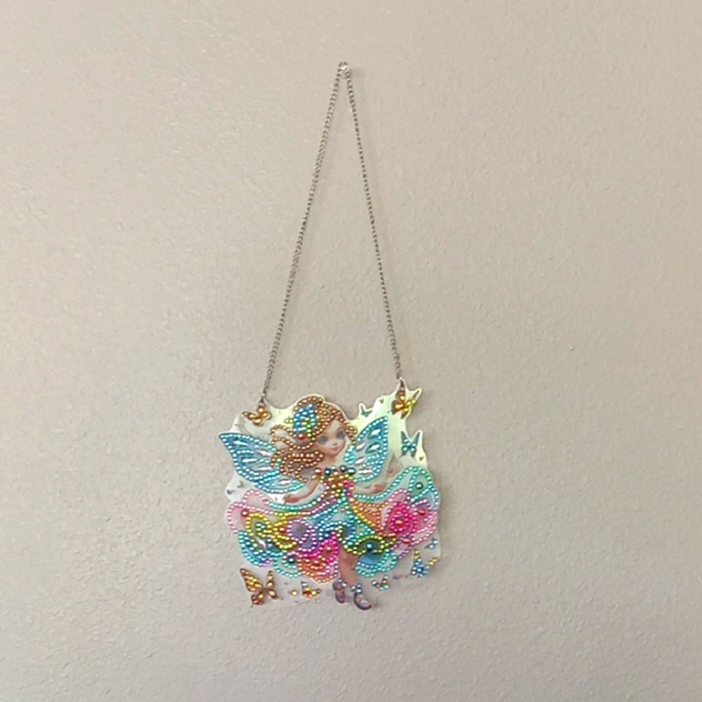 Completed Diamond Art Colorful Fairy Wall Hanging